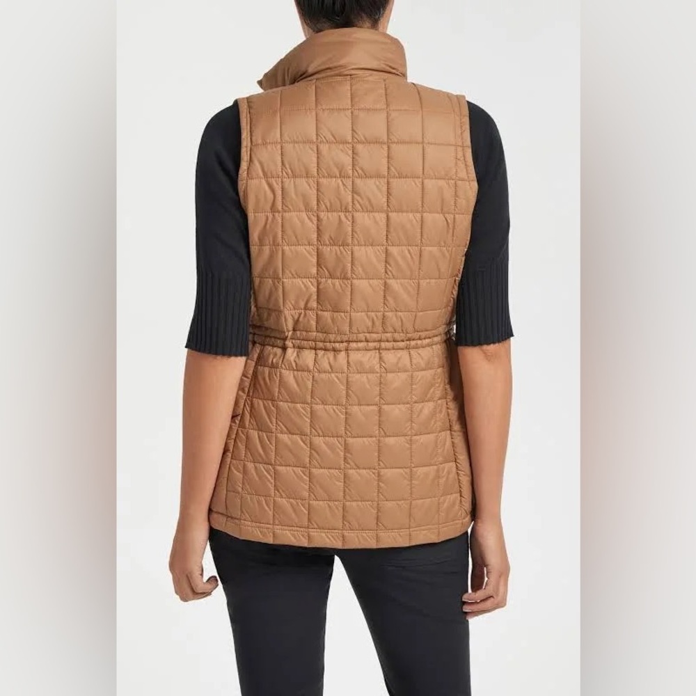 Anatomie Montreal Luxury High Collar Vest SZ M Camel Black - Picture 5 of 14